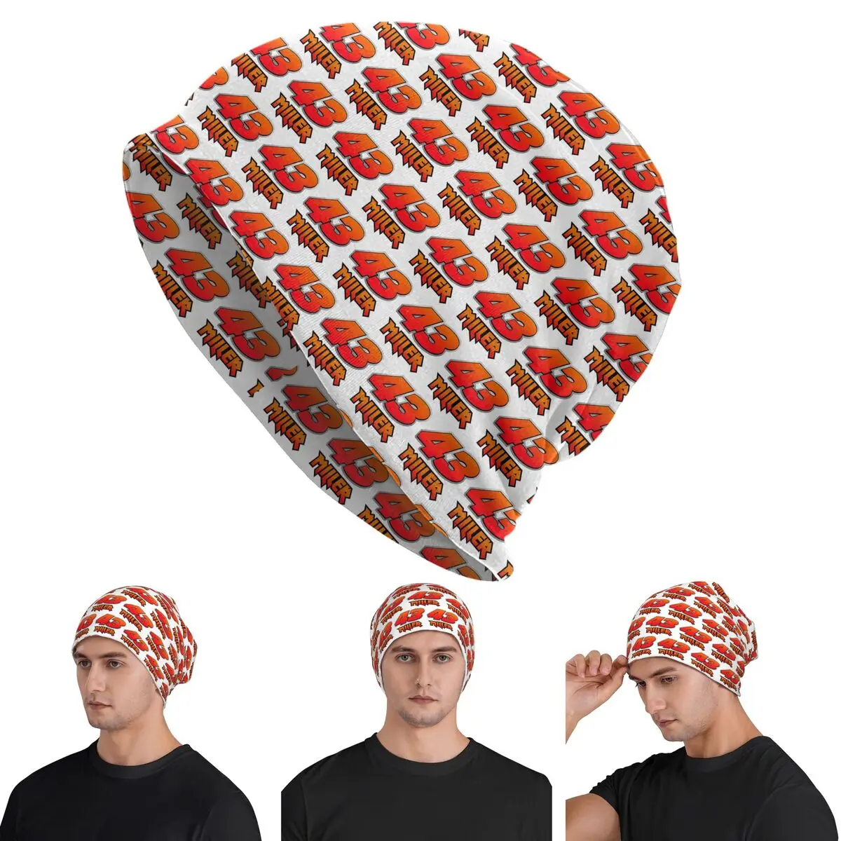 Jack Miller Number 43  Unisex Adult Beanies Caps Knitted Bonnet Hat Warm Hip Hop Autumn Winter Outdoor Skullies Hats