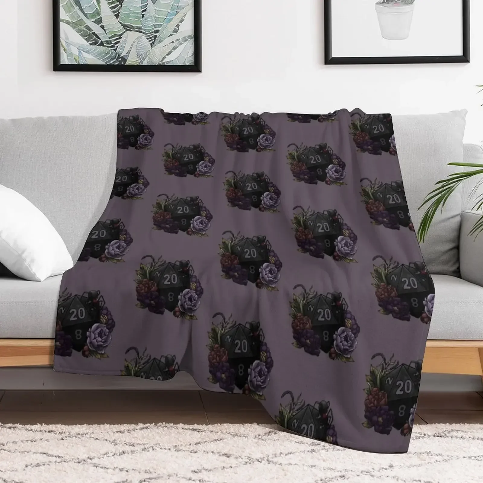 Drow D20 - Tabletop Gaming Dice Throw Blanket Retros Sofa Quilt Plaid on the sofa Blankets Sofas Of Decoration Blankets