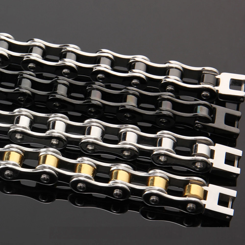 أساور رجالي بيضاء، أساور سلسلة دراجات نارية لراكبي الدراجات النارية للنساء والرجال، مجوهرات للزوجين من الفولاذ المقاوم للصدأ فاسق، هدايا العيد #2