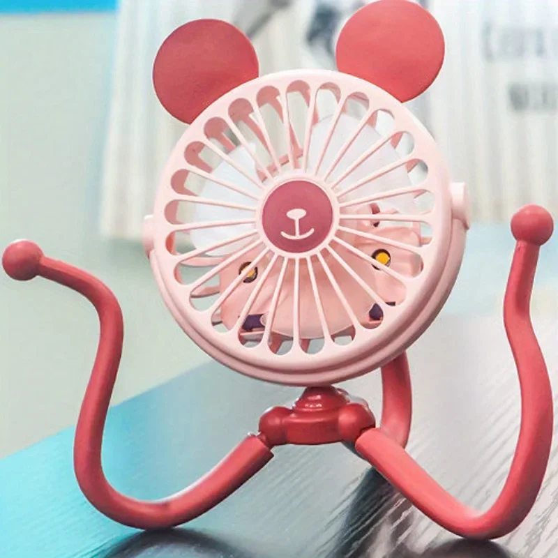 Portable Stroller Fan Octopus Electric Cart Handle Bar Fan Rechargeable Camping Silent Ultra-Portable Fan For Travel Car Seat
