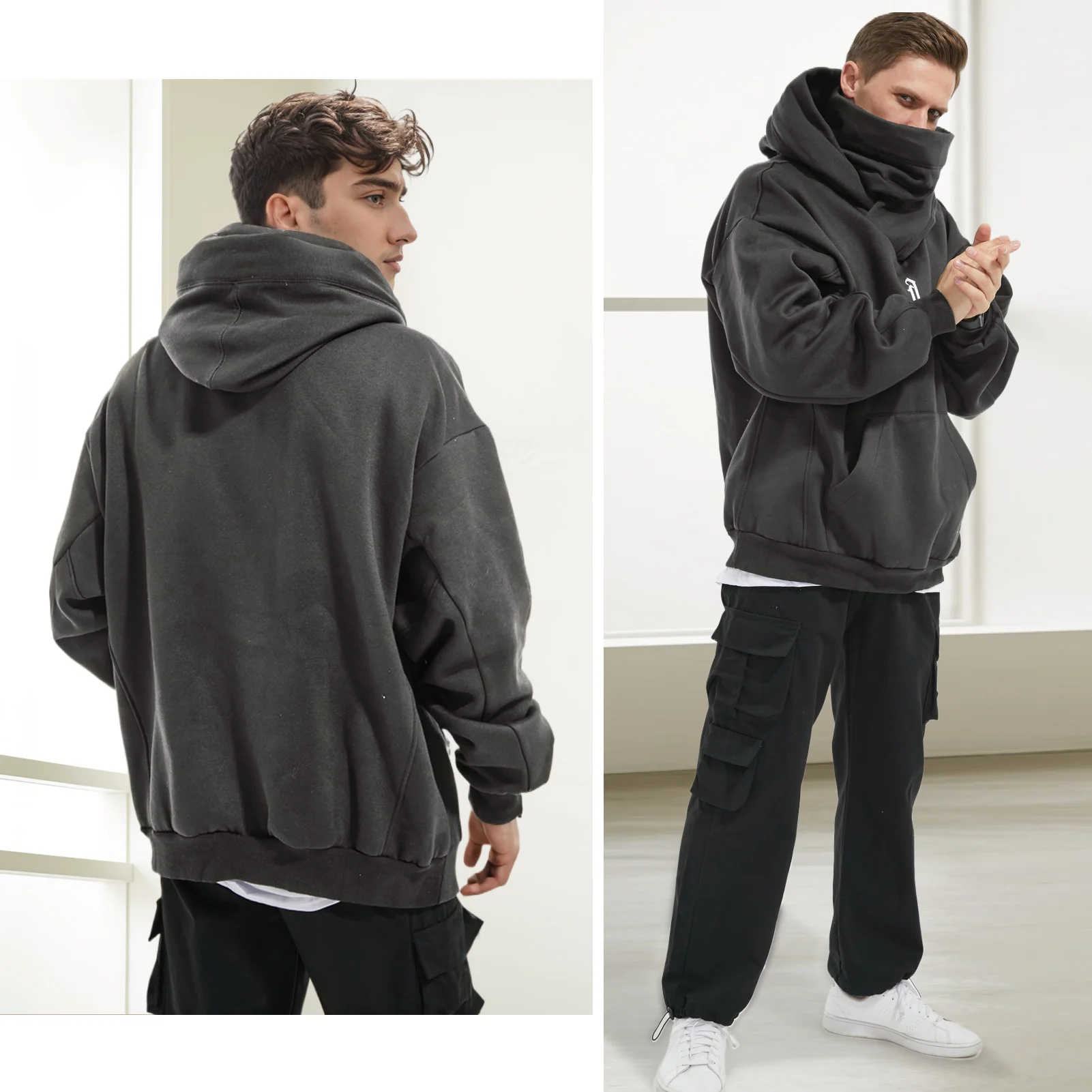 Men's Long Sleeve Fleece Hoodie Lightweight Hip Hop Soft Cotton Pullover Unisex Casual Hooded Sweatshirts