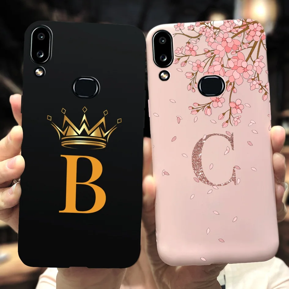 For Samsung Galaxy A10s Case A 10S A107F Phone Cover Cute Initial ABC Letters Silicone Soft Funda For Samsung M01S SM-M017F Etui