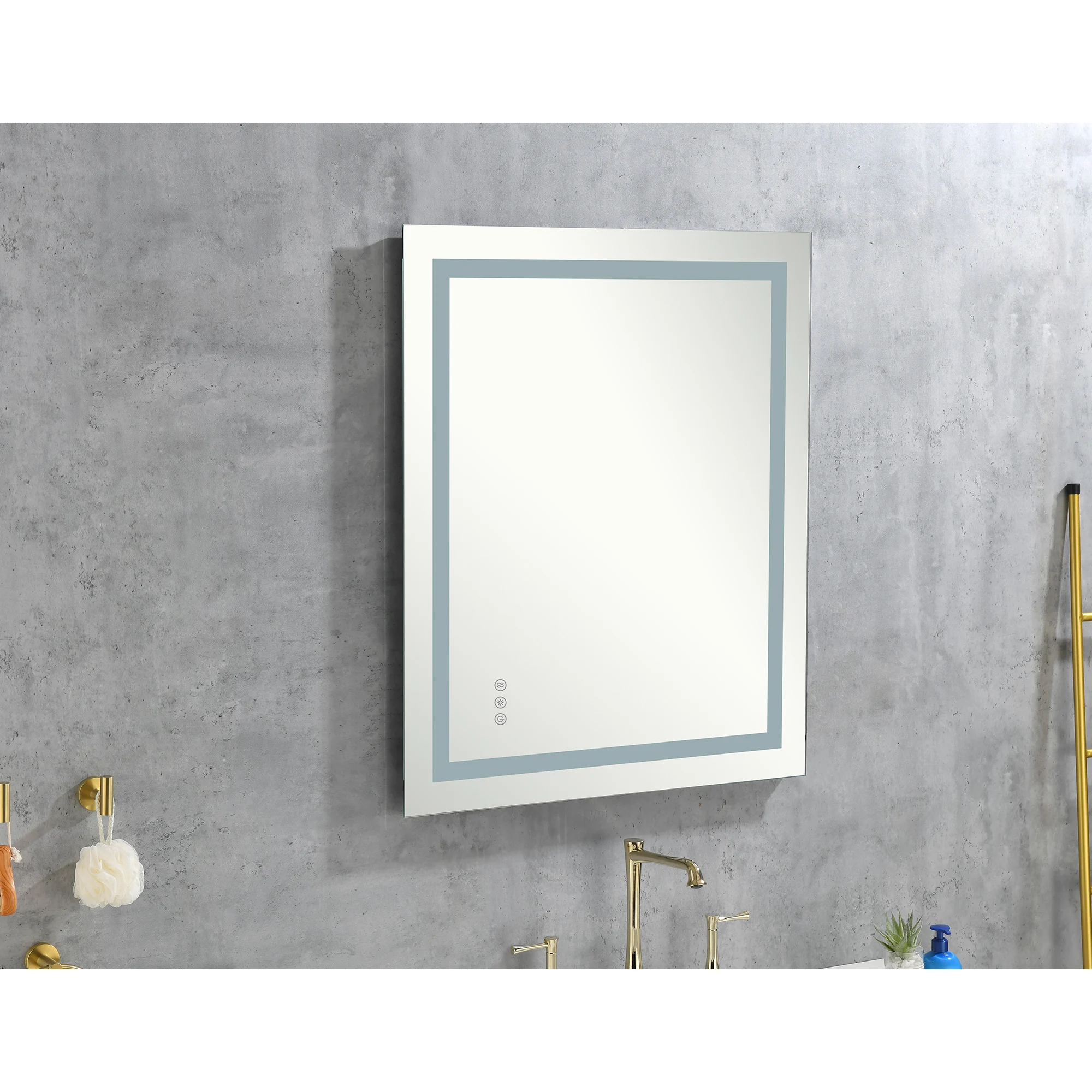 

Led Bathroom Mirror, Vanity Mirror with LED Strip, Anti-Fog,Touch Button, Dimmable Frameless Horizontal/Vertical Makeup Mirror