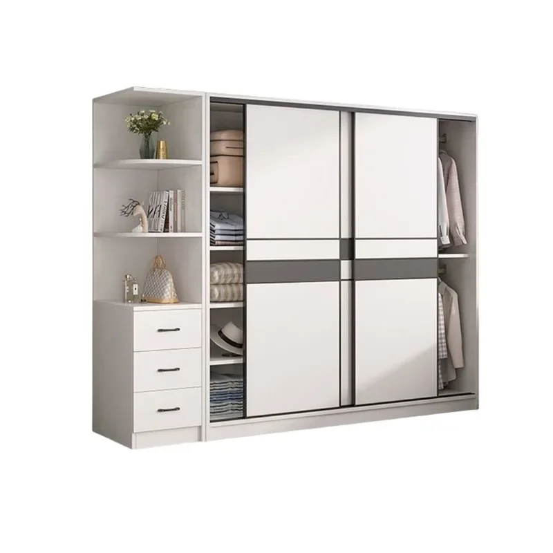 Household bedroom simple combination, wooden, sliding door storage cabinet, rental room for children