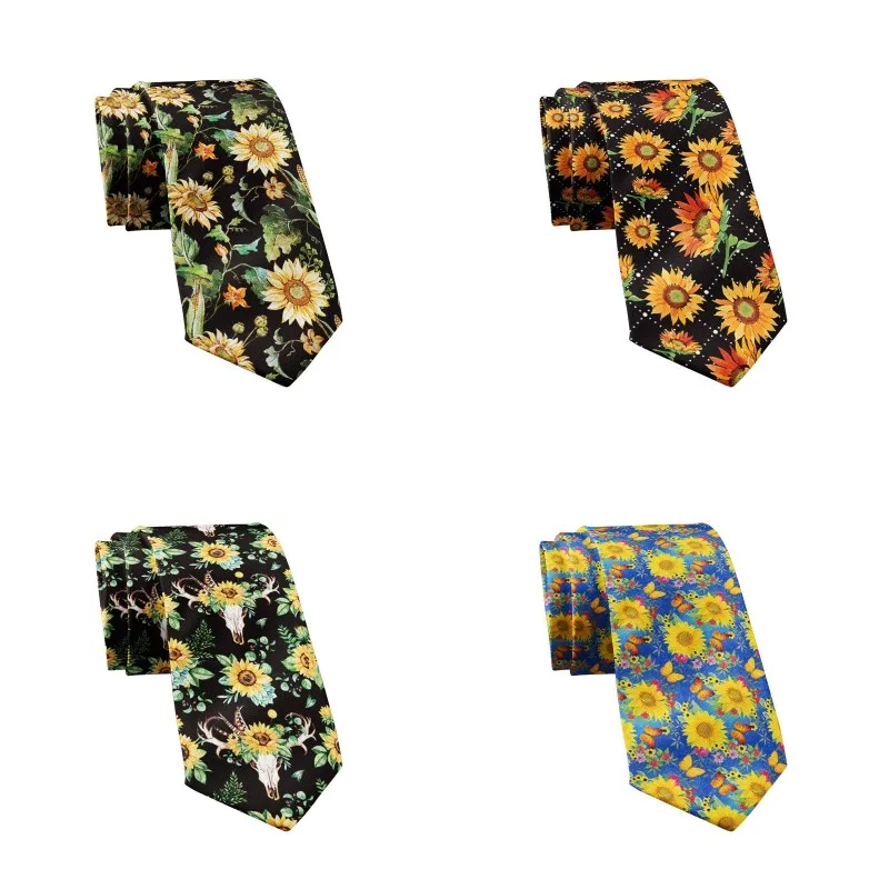 

Floral Printed Ties For Men Wome New Fashion Groomsmen Neck Tie Casaual Mens Tie 8CM Width Necktie For Wedding Party Accessories