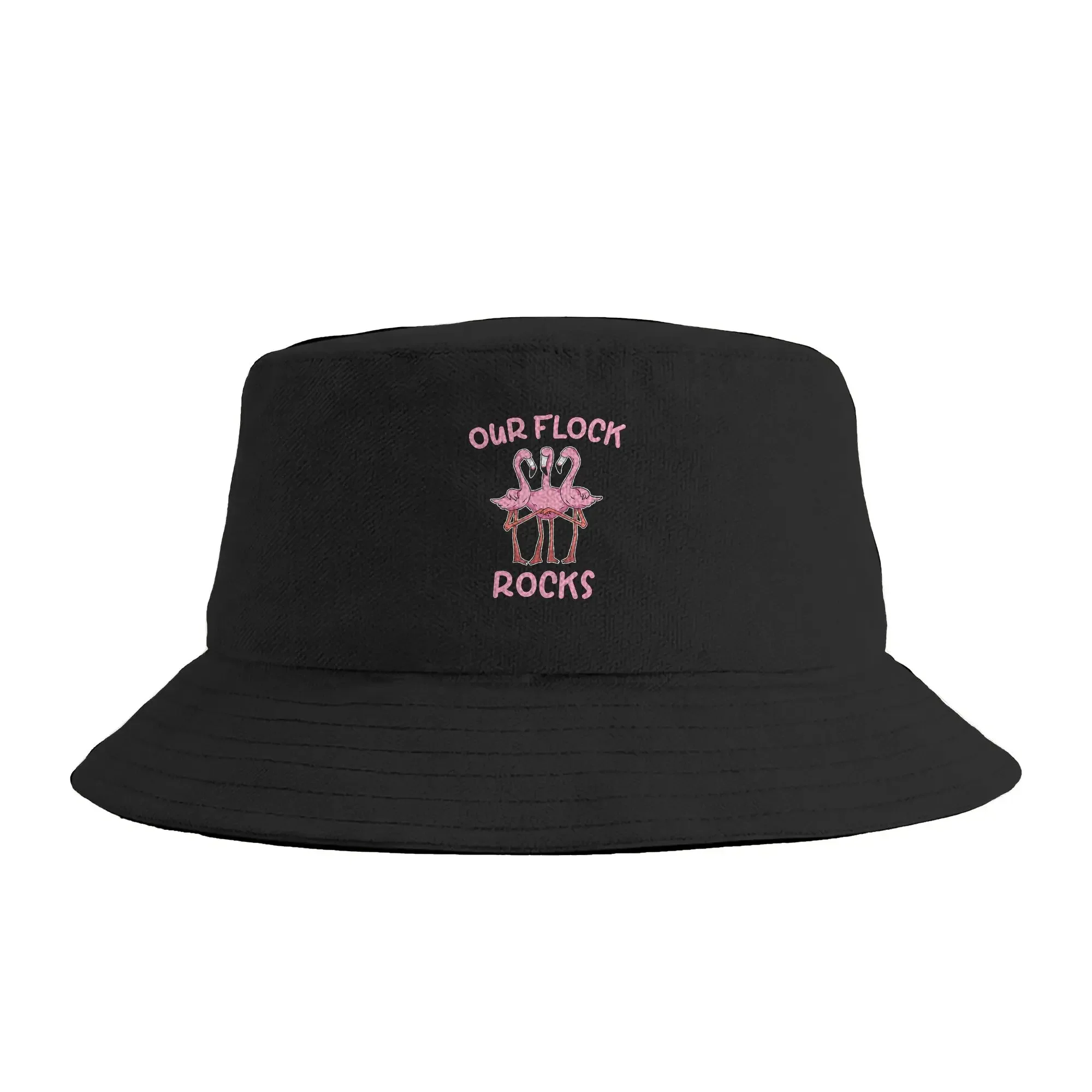 Our Flock Rocks Flamingo Matching Family Vacation Group Bucket Hat Street Style Fisherman Caps For Couple Travel Hiking Sun Hat