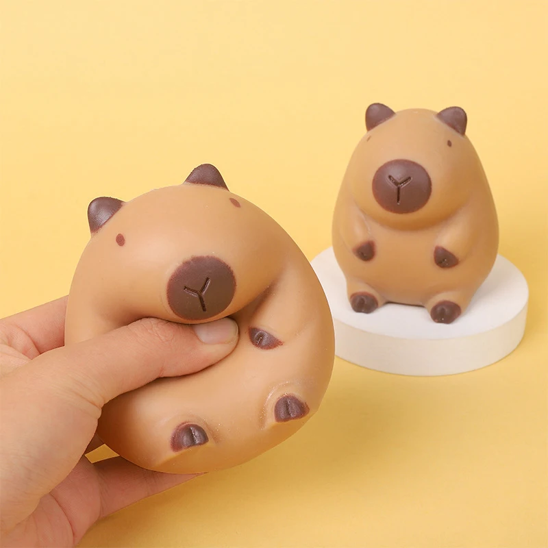 Capybara Kawaii de dibujos animados, juguete adhesivo suave TPR de rebote lento, pellizco creativo para niños, juguetes de pellizco de descompresión, nuevo