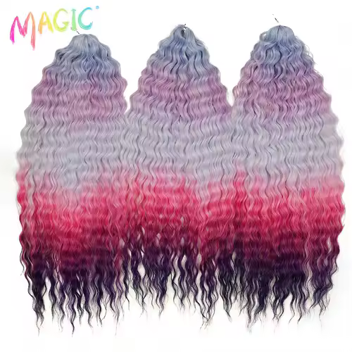 Magic Ariel Curl Hair Water Wave Twist Crochet Hair Synthetic Braid Hair Ombre Blonde 22 Inch Deep Wave Braiding Hair Extension - Image 72