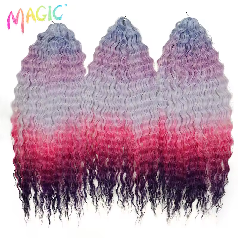 Magic Ariel Curl Hair Water Wave Twist Crochet Hair Synthetic Braid Hair Ombre Blonde 22 Inch Deep Wave Braiding Hair Extension - Image 72