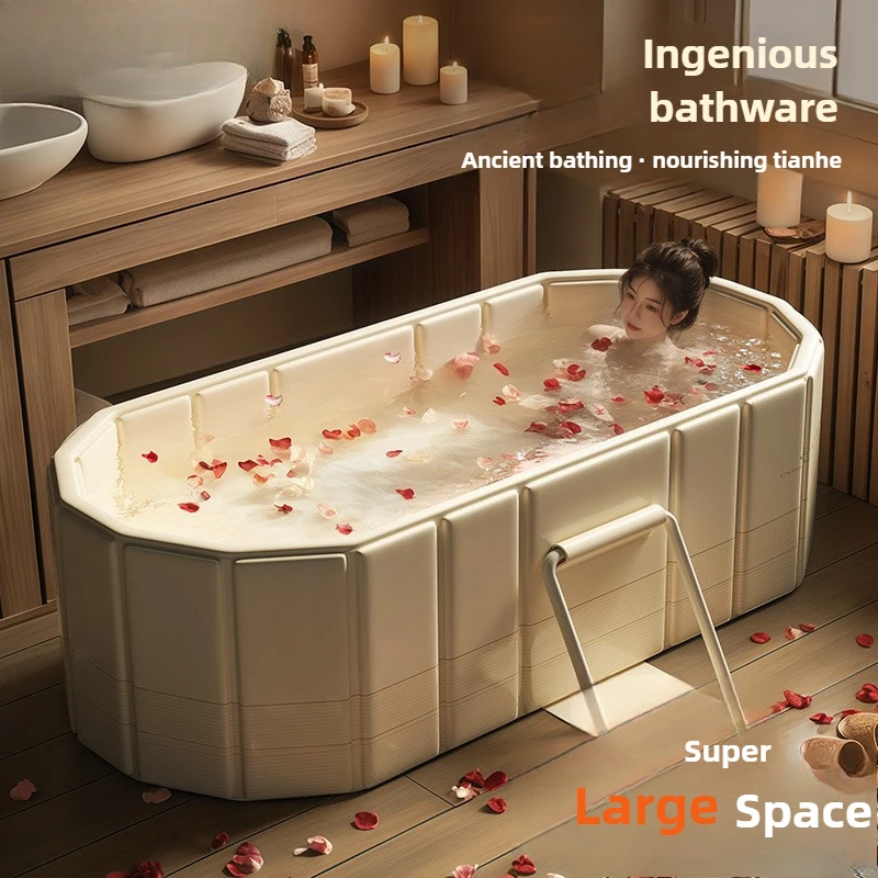 

1.5m Foldable Bath Tub Portable Bathtube Ice Hot Tub for Baby Bath Pet Bath Sweat Steaming Foot Spa Outdoor Camping