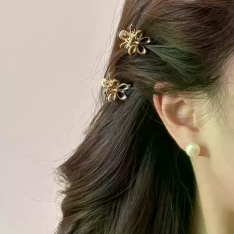 10pcs Mini Metal Hair Claw Clip Gold Silver Flower Butterfly Small Shark Clips Ins Korean Headwear For Women Hair Accessories view 4