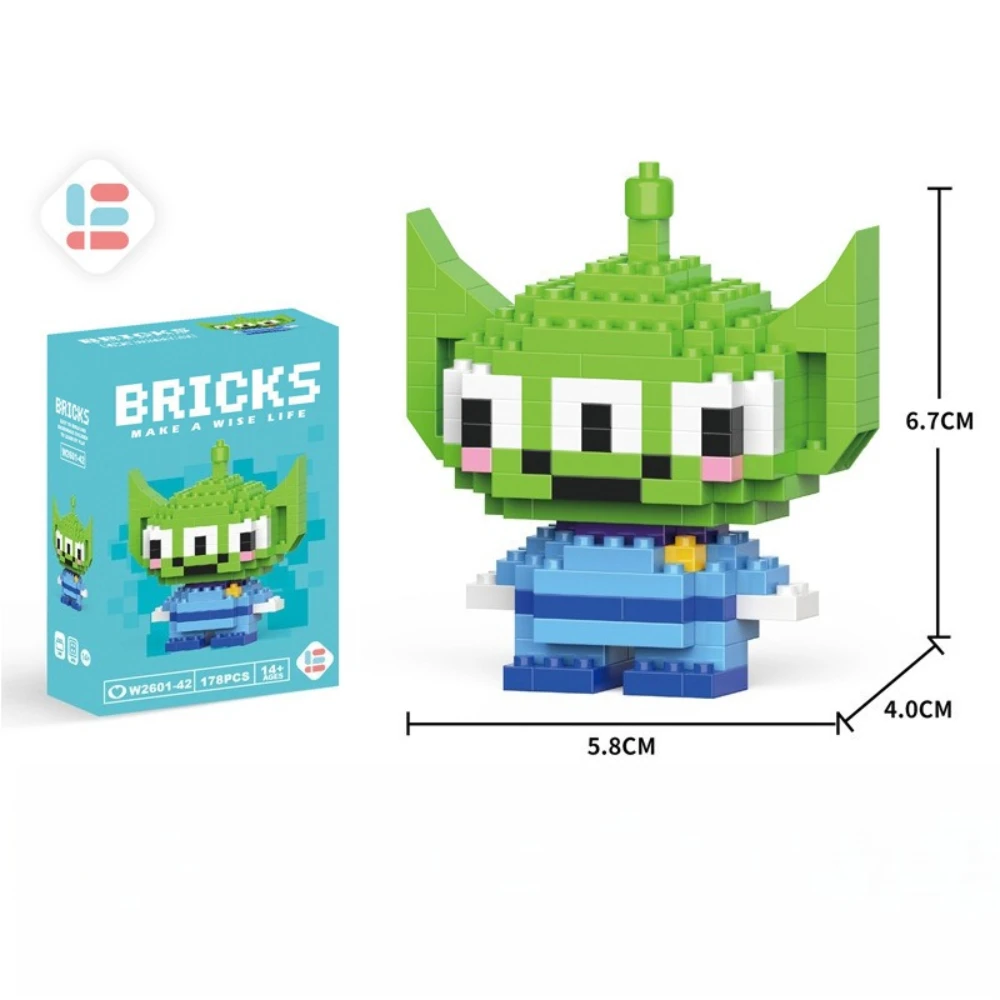 الاتجاه الأكثر مبيعاً صندوق صغير اللبنات الجسيمات الصغيرة شخصية الكرتون شكل اللبنات الهدايا صغيرة ولطيفة