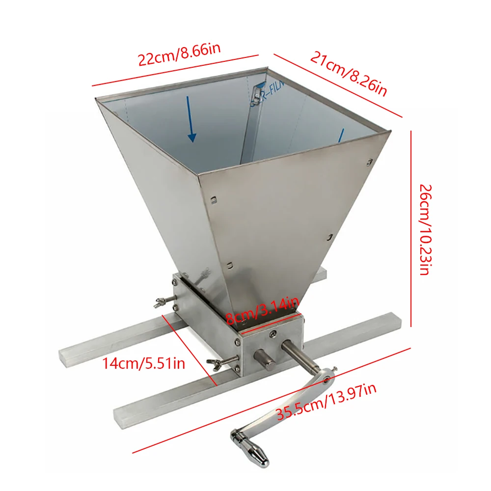 Imagem -06 - Moedor de Grãos de Cevada Grande Triturador com Rolos de Aço Inoxidável Base de Alumínio para Home Brew