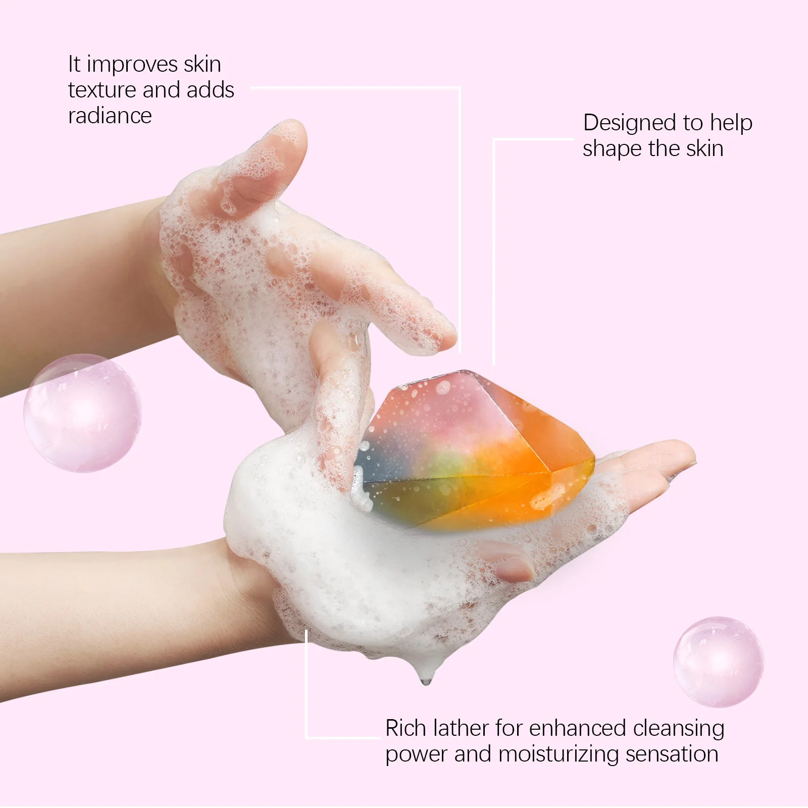 OCEAURA Duftender Garten-Traumseife Tiefenreinigend und Effektiv Schmutzentfernend Badeseife 100g Zur Gesichtsreinigung und Dusche – Detail 7