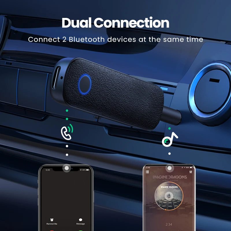 2-in-1 Bluetooth Adapter Transmitter Receiver Bluetooth AUX 5.1 Wireless 3.5mm Adapter Stereo for Earphones TV Car Audio