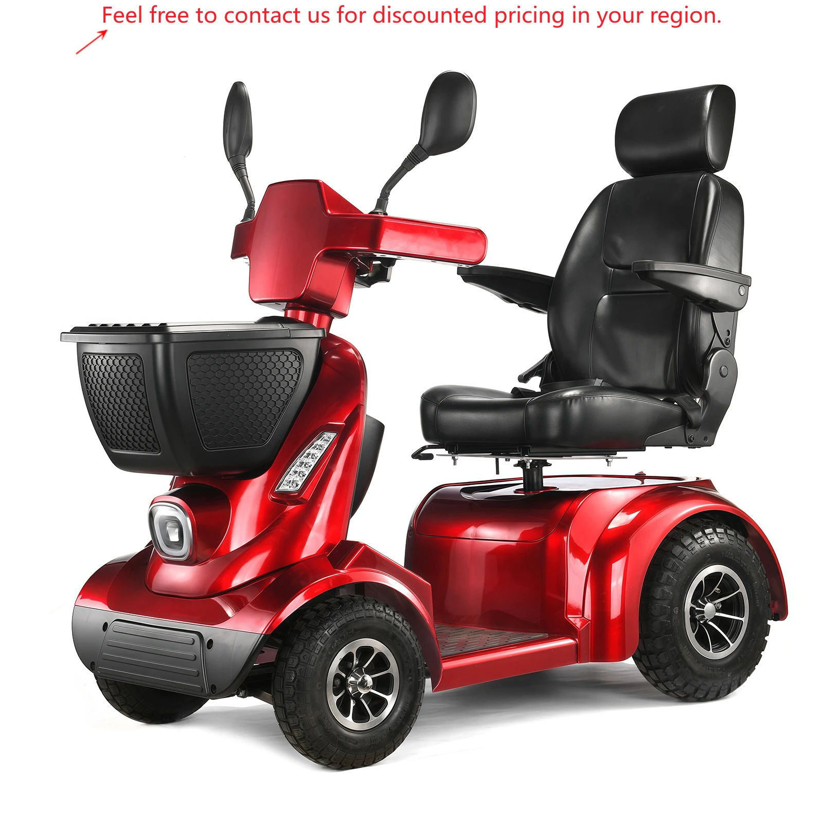 High Power Outdoor Off Road Travel Heavy Duty High Backrest Electric 4 Wheel Mobility Scooters For Adults