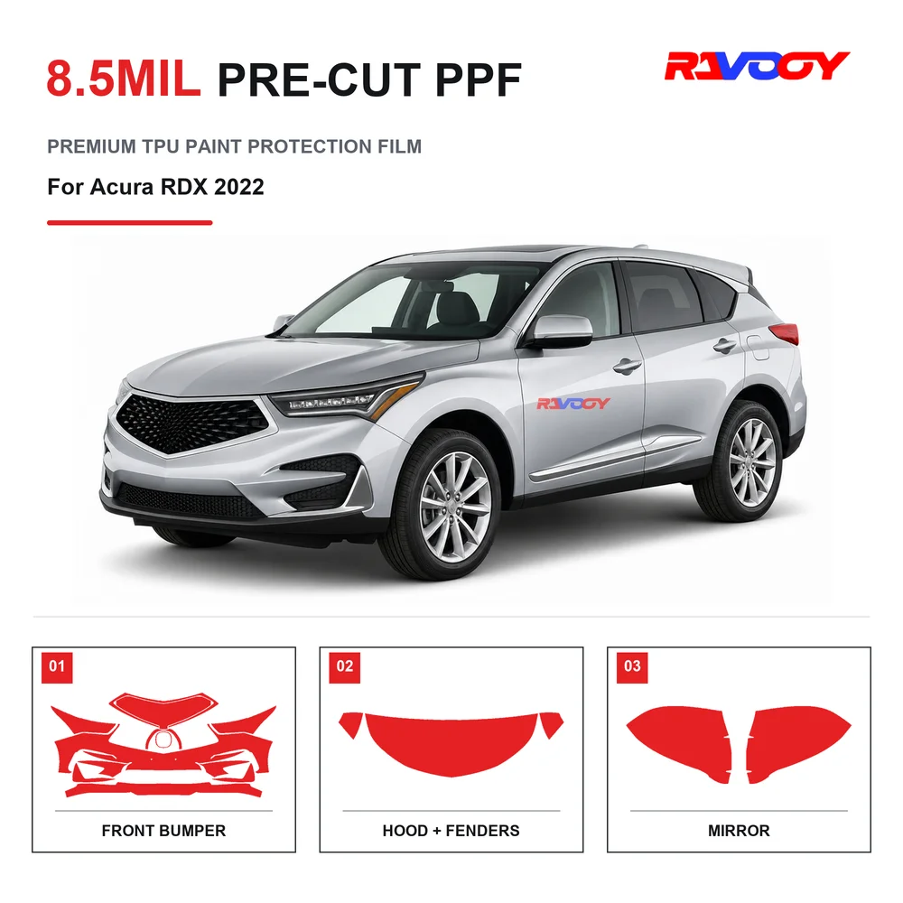 Precut PPF For Acura RDX 2022 8.5mil TPU Clear Paint Protection Film Self Healing Hydrophobic UV Stone Chip Guard