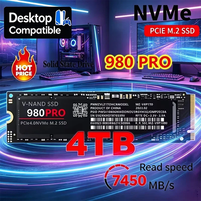 High Speed 980 PRO PCIe4.0 x4 M.2 2280 NVMe TLC 3D Internal SSD 1TB 2TB 4TB 500GB Storage Upgrade Disk For Gaming Desktop Note