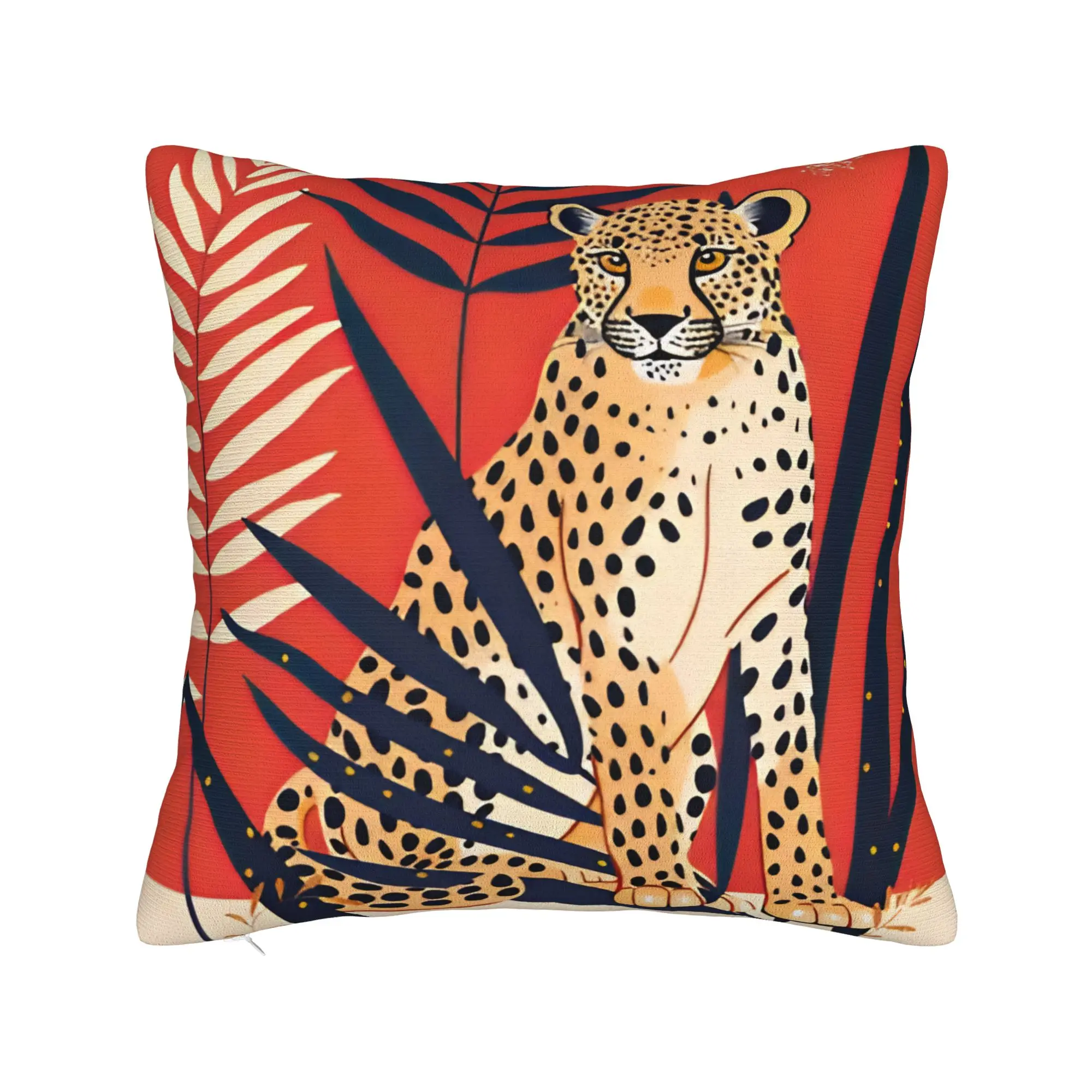 Scandinavian Style Leopard In The Jungle Pillow Case  Novelty Pillow Cover Custom Pillowcases For Wedding Party Home Decor