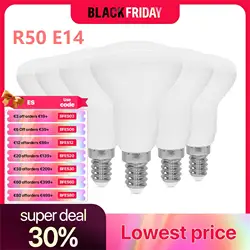 6 pz R50 E14 lampadina a LED AC220V 5W 3000K bianco caldo 6500K bianco freddo 500lm 120 ° angolo del fascio LED lampadine per faretti