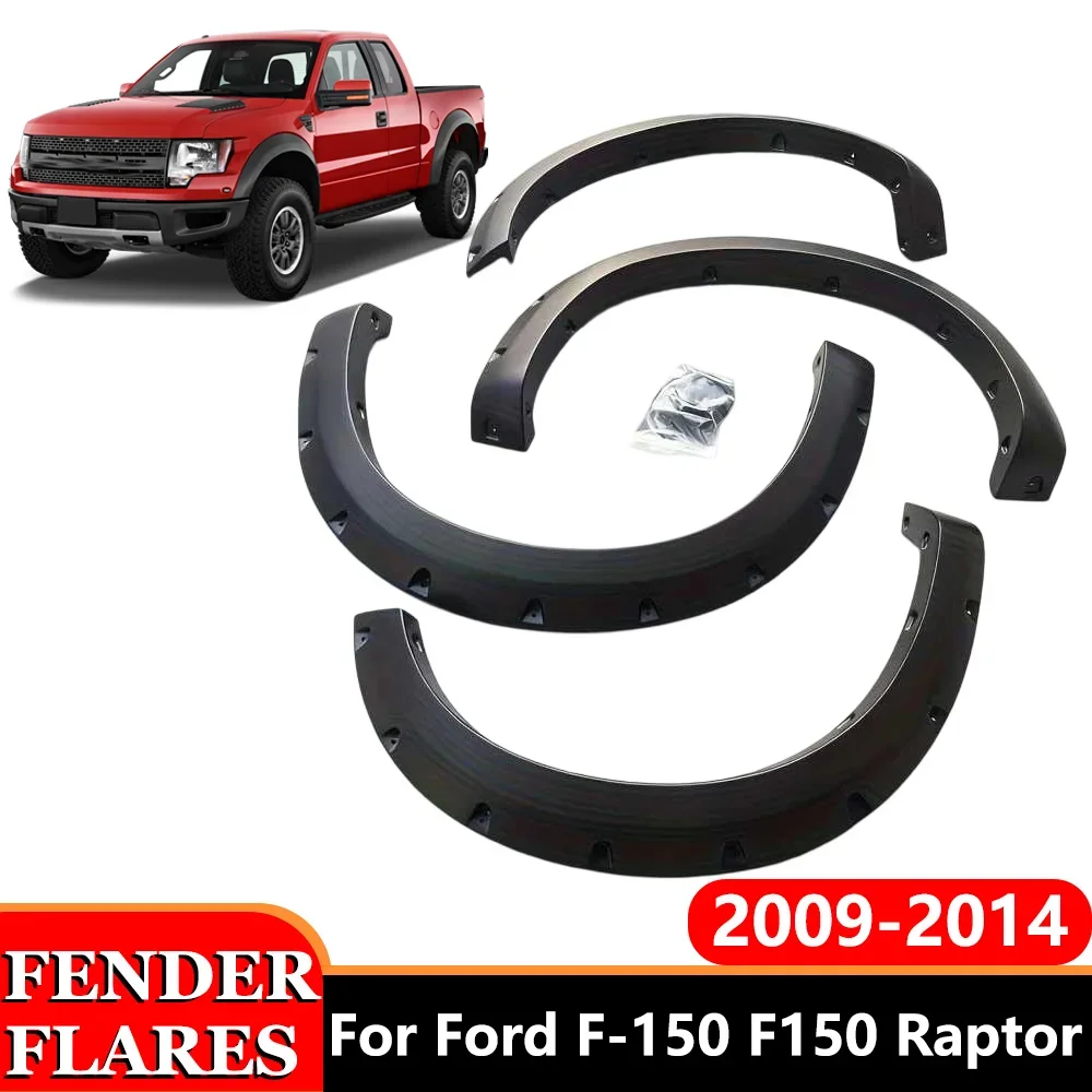 

ABS Wheel Arch Mudguards Fender Flare For Ford F150 F-150 Raptor 2009 2010 2011 2012 2013 2014 Fender With Decorative Stud Trim