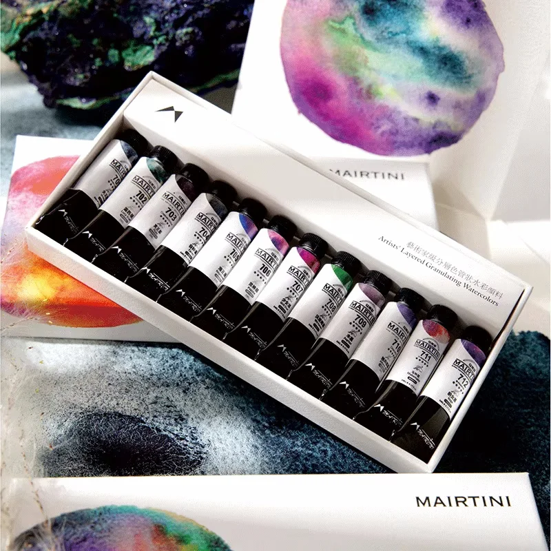 MAIRTINI Pigment d'aquarelle minéral précipité de qualité artiste, tube individuel de 5 ml, pigment d'aquarelle superposable, fournitures d'art