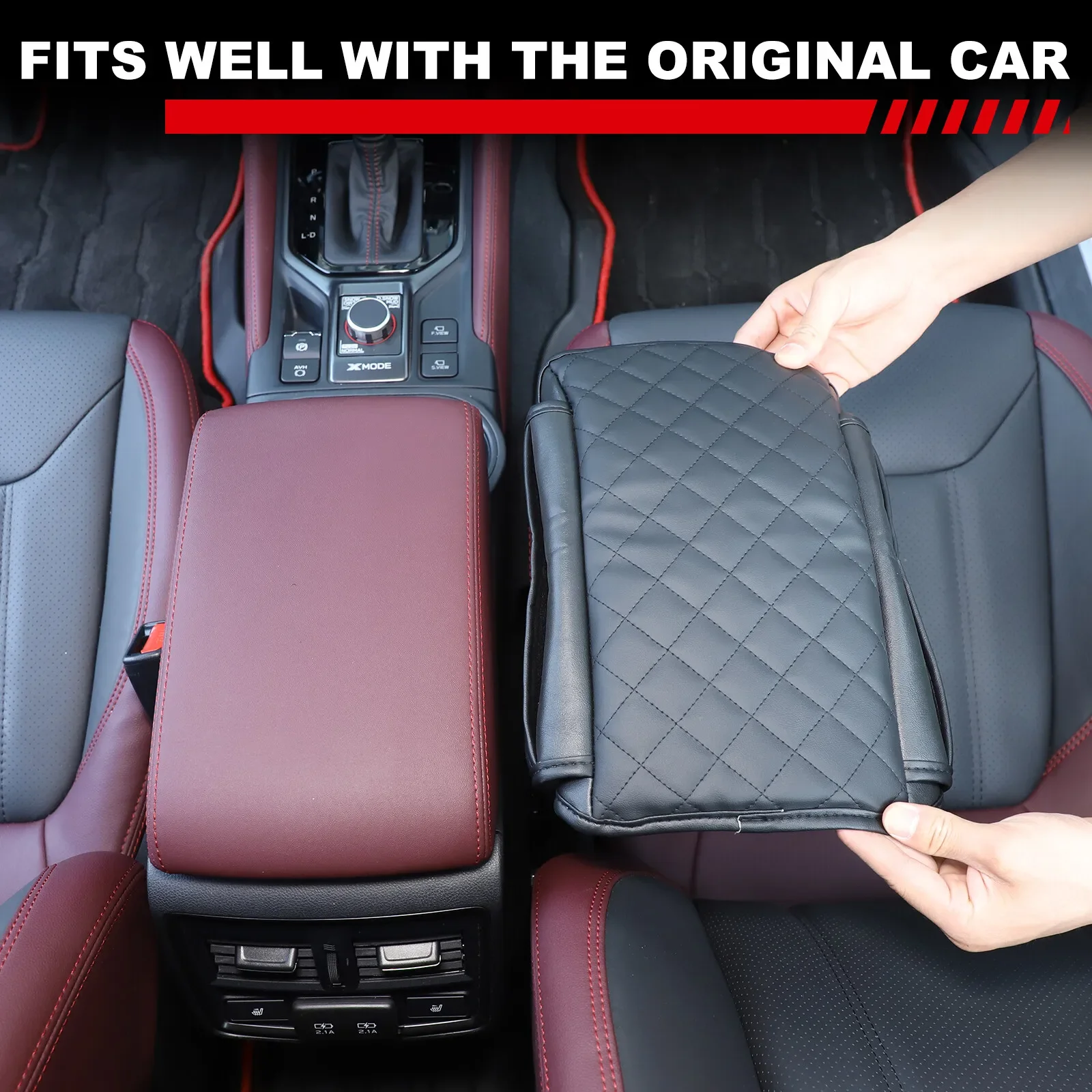 PU Leather Center Armrest Box Cover For Subaru Forester 2008 2009 2010 2012 2013 2014 2015 2016 2017 -2025 Handrest Box Cover