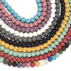 Natural Volcano Lava Stone Round 6mm 8mm 10mm 12mm 14mm 16mm 18mm Loose Beads Lot for Jewelry Making DIY Bracelet Findings