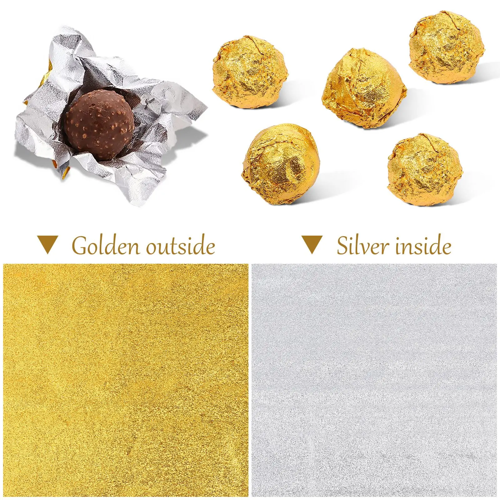 

200pcs Golden Aluminium Foil Chocolate Caramels Wrappers Candy Packaging Foil wedding favors Wrapper Paper Valentine's Day gifts