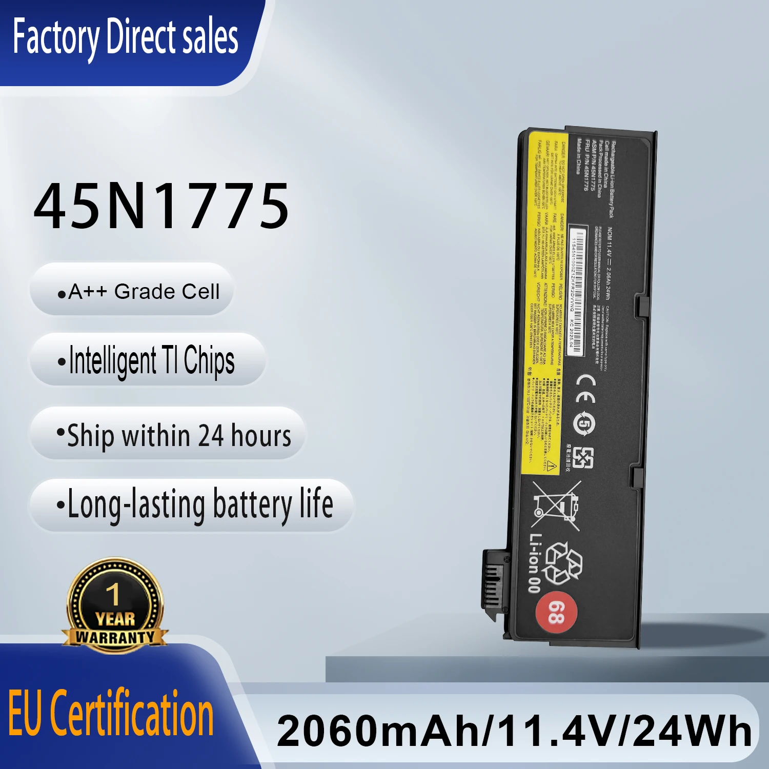 

Новая батарея для ноутбуков Lenovo ThinkPad A275 X240 X250 X260 X270 T440 T450 T460 T470P L450 L460 Series, 45N1775 45N1776, 68 элементов, 11.4V