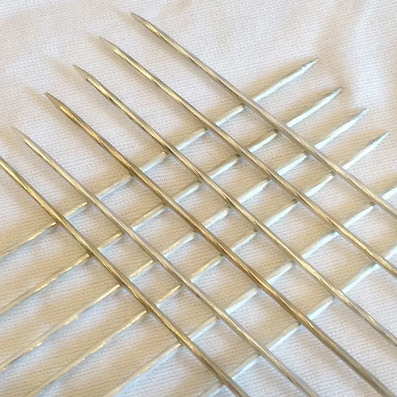 12Pcs Stainless Steel Barbecue Skewer Reusable BarbecueNeedle Stick for Barbecue Party Skewers Outdoor Camping Picnic Tools