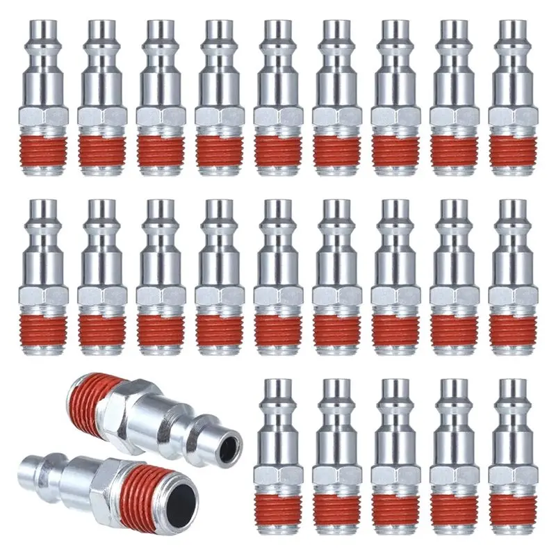 

Y50A-25 шт. 1/4 дюйма NPT, промышленные воздушные заглушки с наружной резьбой, быстроразъемные адаптеры для воздушных компрессоров