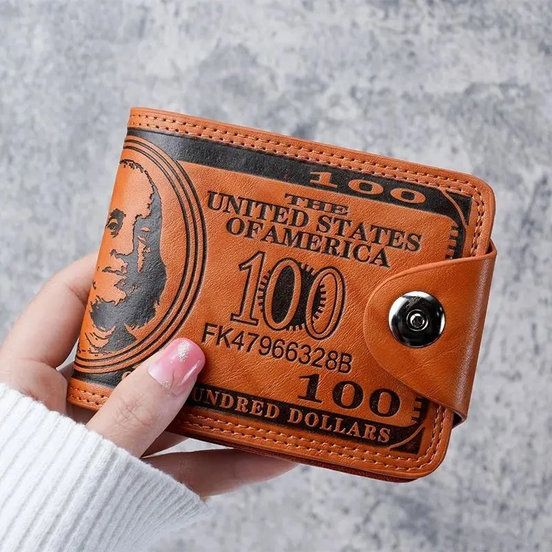 

New men's two fold coin purse, personalized wallet, youth fashion multifunctional card bag, convenient to carry wallet