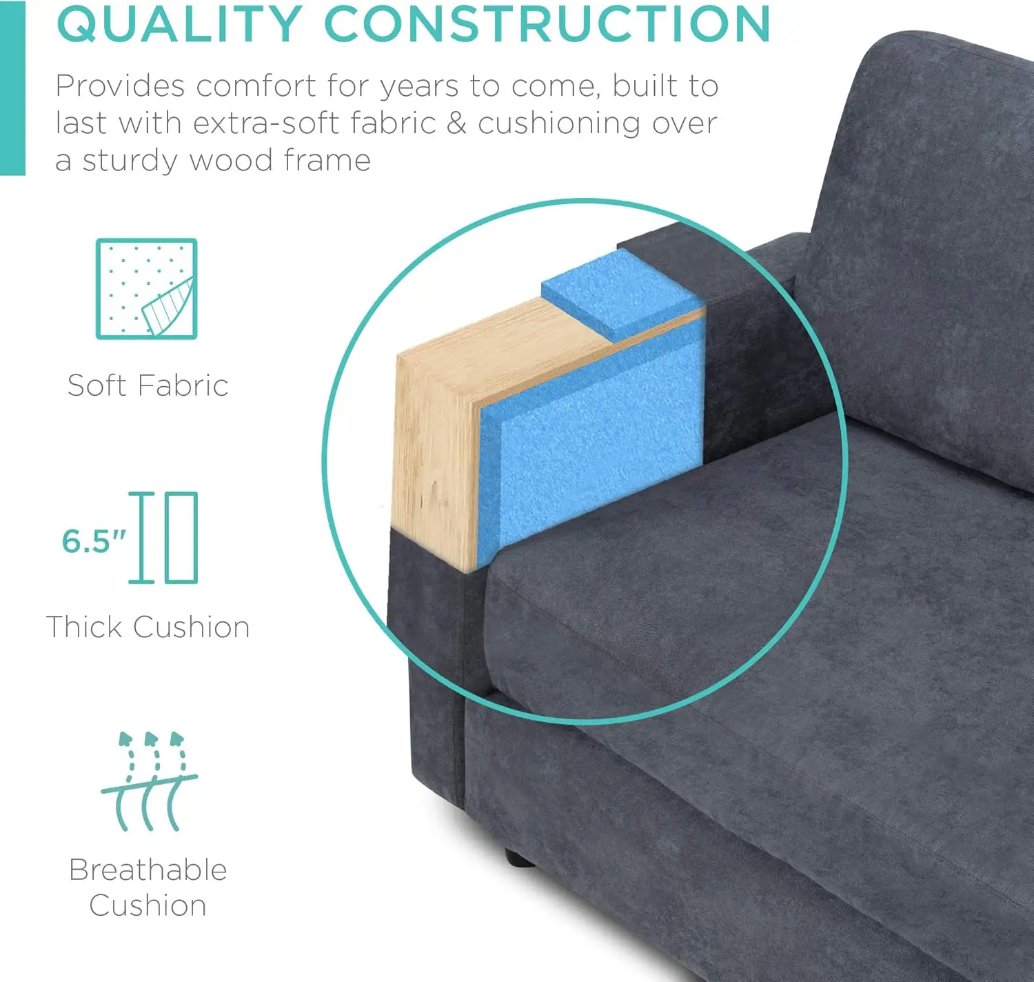 أريكة للمنزل، شقة، مسكن، غرفة إضافية، مساحات مدمجة مع صالة تشيس، 3 مقاعد، تصميم على شكل حرف L، مقعد عثماني قابل للعكس