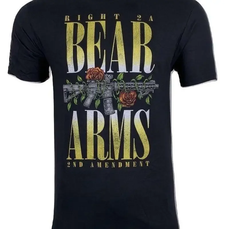 Howitzer Style Men s T Shirt BEAR ARMS Black Military Grunt S M L XL 2XL 3XL