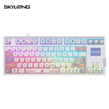 Skyloong Gk87pro Mechanical Keyboard 87keys Three Mode 2.4g Wireless Hot Swap 7200mah Diy Screen Rgb Backlight Gaming Keyboard