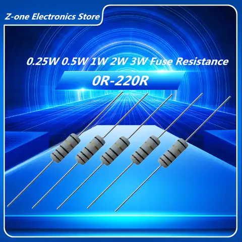 0.25W 0.5W 1W 2W 3W  Wire Fuse Wirewound Resistor Fuse Resistance  0.1 0.15 0.22 0.3 0.47 0.5 1 1.5 2.2 3.3 4.7 5.1 10 20 47 10R