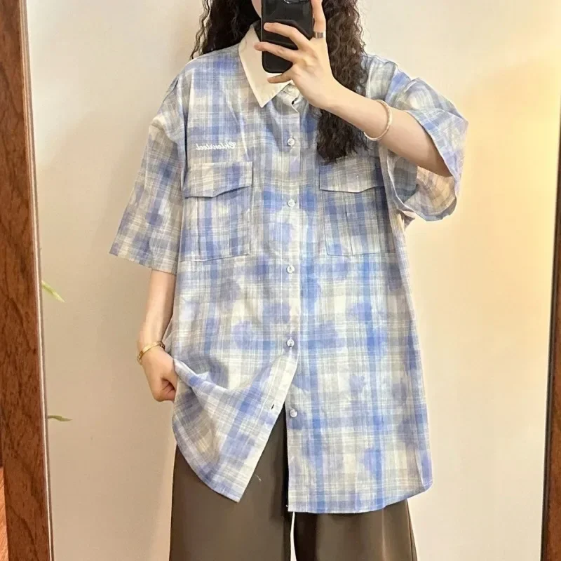 2025 Blusas Mujer De Moda Summer Blouses Women Clothing Short Sleeve Print Streetwear Shirts Casual Fashion Vintage Blouse Tops