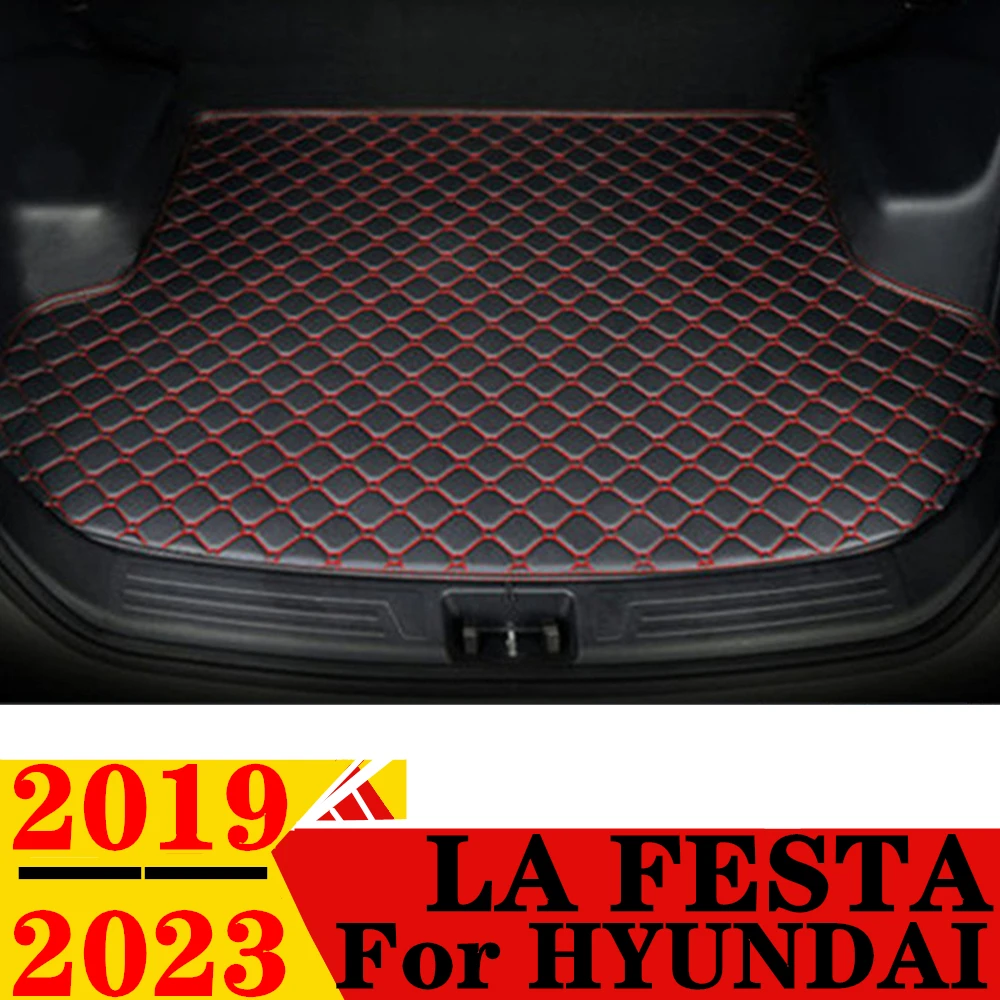 Car Trunk Mat For HYUNDAI LA FESTA 2023 2022 21 20 2019 Flat Side Rear Cargo Protect Carpet Liner Cover Tail Boot Tray Pad Parts