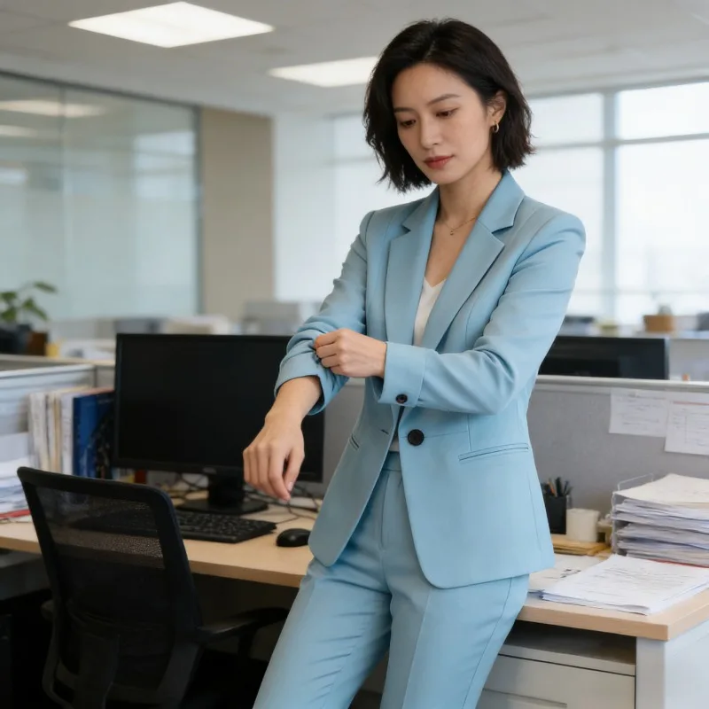 

2026 Women's Career Suit Set Pure Color Blazer and Pants for Office Elegant Slim Fit Formal