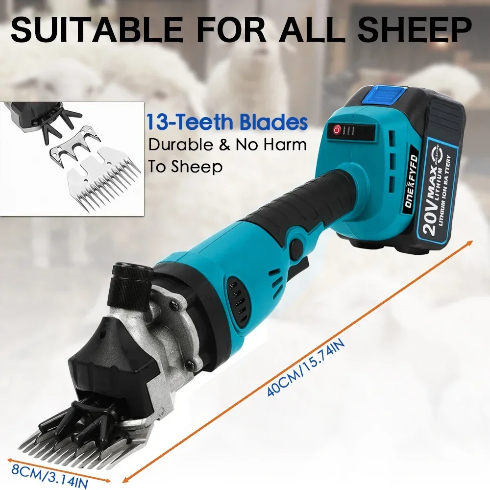 21V Electric Wool Shears Brushless 3 Speed 13 Teeth Wireless Professional Rechargeable Farm Scissors for Makita 18V Battery