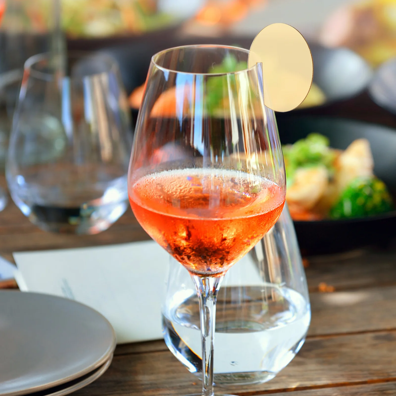 

60Pcs Blank Acrylic Drink Tags Round Glass Discs for Wine Cocktail Cups Party Drink Identifiers for Wedding Birthday Holiday