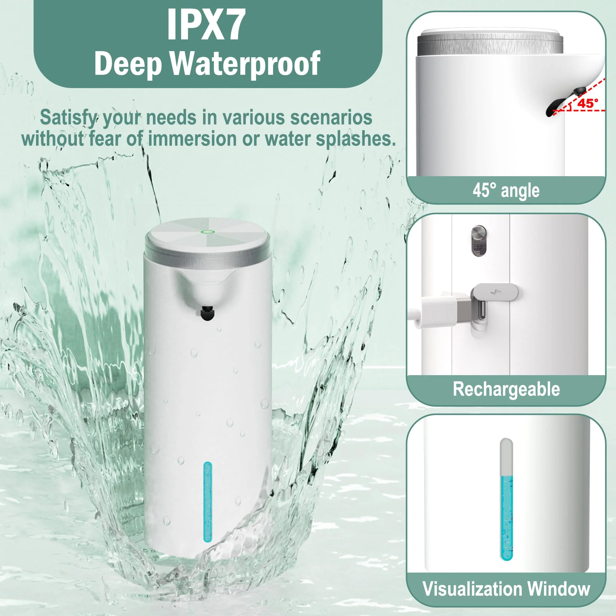 New foam/liquid/hand sanitizer automatic dispenser, 340ml, USB rechargeable, smart, infrared sensor, hand sanitizer dispenser