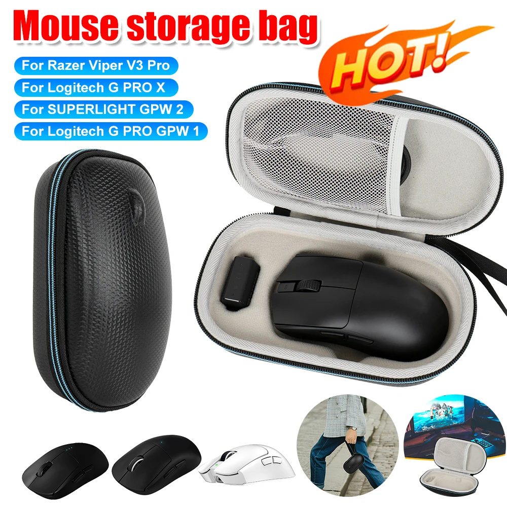 Carrying Case Shockproof Travel Case Wireless Gaming Mouse Storage Case Box for Razer Viper V3 Pro For logitech G PRO X