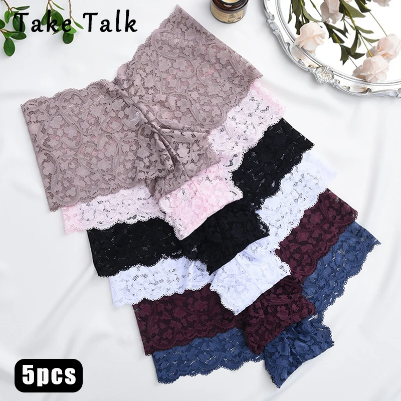 5 stücke Sexy Spitze Höschen Transparent frauen Niedrigen Taille Slips Weiche Bequeme Dessous Aushöhlen Atmungsaktive Unterwäsche Floral Neue