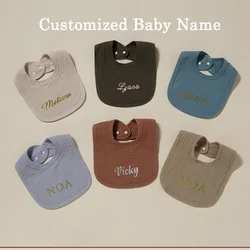 Personalized Pure Cotton Baby Bibs Feeding Scarf for Boys & Girls Shower Gift Customizable Baby Bibs
