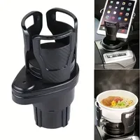 Car Cup Holder 4 In 1 Multifunction Adjustable Dual Cup Holder Expander Adapter 360 Rotating Car Cup Mount Mobile Phone Holder