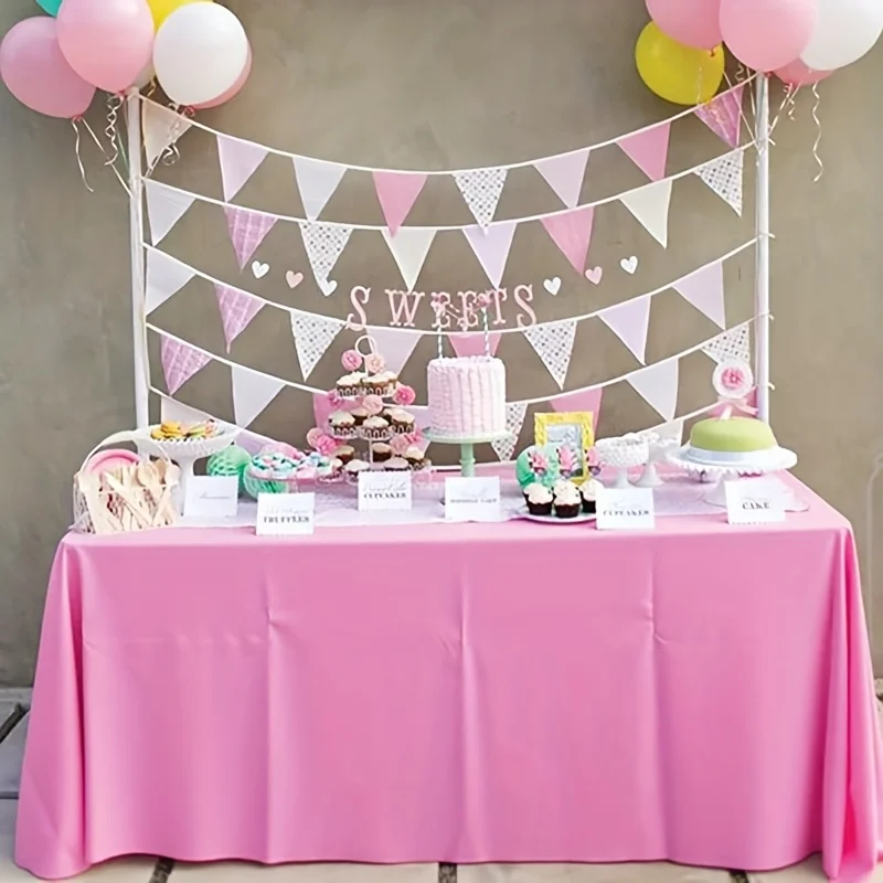 6 قطع من مفارش المائدة البلاستيكية للاستعمال مرة واحدة، مفارش المائدة الكبيرة للحفلات، مناسبة لحفلات الزفاف وأعياد الميلاد، وحفلات الكشف عن الجنس، وطاولات البوفيه، وقماش بلاستيكي سميك ومتين - مفرش طاولة سهل التنظيف