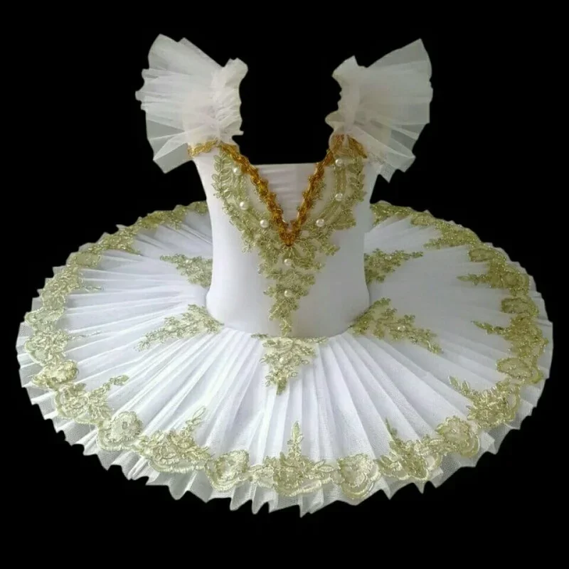 Girl's Ballet Swan Lake Costume Professional Camisole Skirted Ballerina Dancewear Fairy Princess Tutu Dress