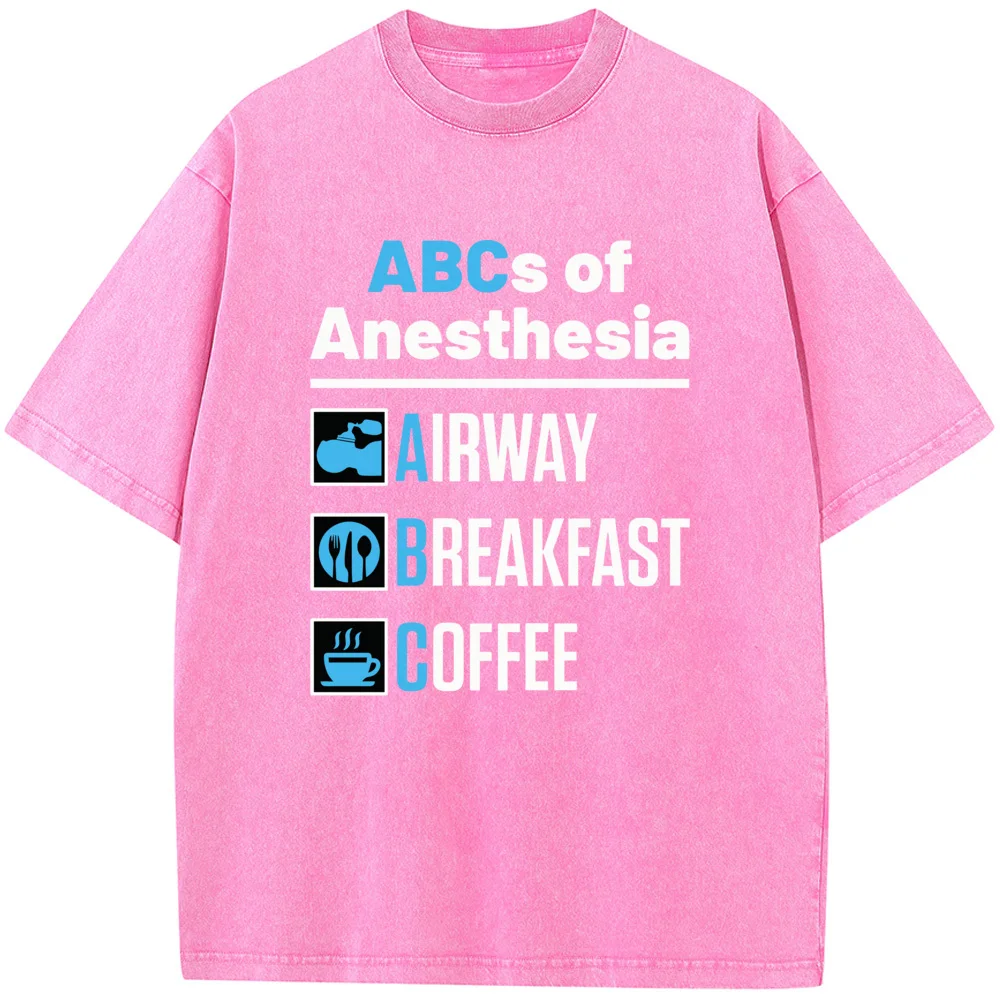 Anaesthesiologist Anesthesiology Doctor Nurse Funny ABCs of Anesthesia Essential T-Shirt 230g Cotton Washed T-Shirt